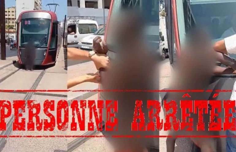 أمن البيضاء يتفاعل مع فيديو عرقلة الطرامواي من طرف مهاجر إفريقي 